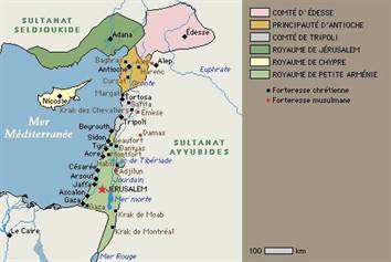 carte etats latin orient