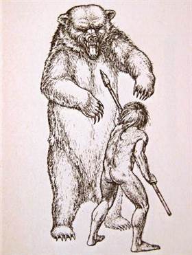 L'Homme préhistorique face à l'ours des cavernes