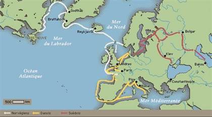 carte explorations vikings