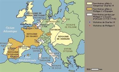 guerre succession espagne carte