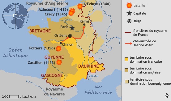 carte guerre de cent ans