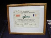 Diplôme commémoratif de la première mission spatiale franco-soviétique (1982). soyouz