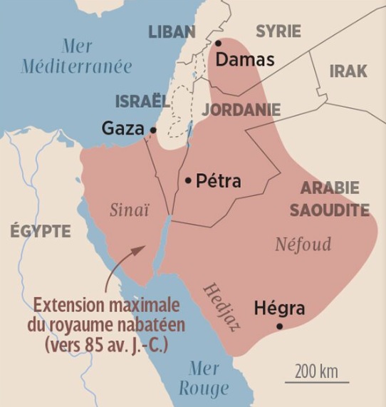 carte royaume nabateens