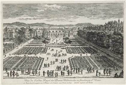 Vue perspective du jardin Royal des Plantes Médicinales au faubourg Saint-Victor Crédit RMN Jardin Royal des plantes médicinales