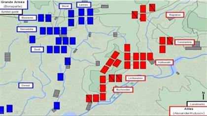 Disposition des armées au matin de la bataille d'Austerlitz austerlitz carte 1