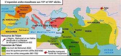 carte expansion arabo musulmane