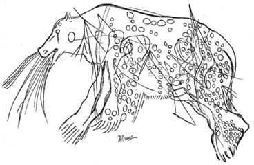 Gravure d'ours  ours_cribl_flches_Breuil_3frres
