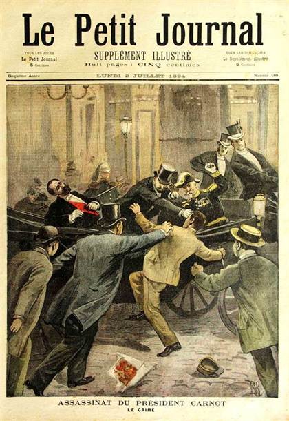 L’Assassinat de Sadi Carnot, Une du supplément illustré du Petit Journal. Assassinat sadi Carnot