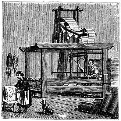 Ouvrier de Lyon, tissant la soie à l’aide du métier Jacquard. ouvrier de lyon