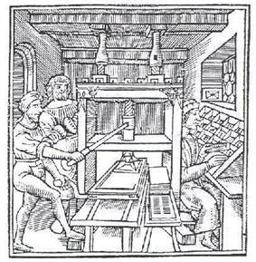 Gravure représentant des imprimeurs lyonnais Imprimeurs lyonnais